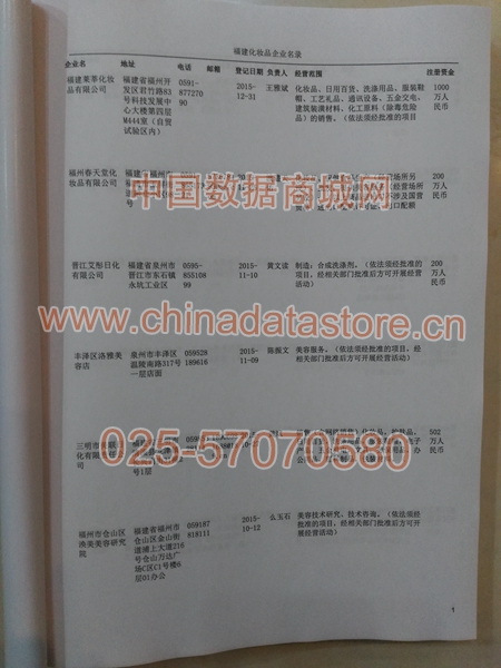 福建化妝品企業(yè)黃頁收錄了最新的福建化妝品企業(yè)名單，具有極高的營銷價值，實實在在提高銷售業(yè)績