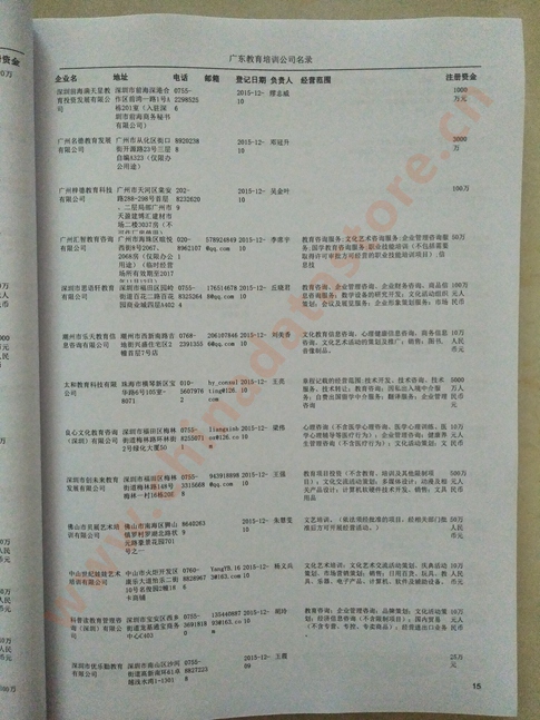 中國(guó)廣東教育培訓(xùn)企業(yè)黃頁(yè)可開(kāi)展精準(zhǔn)營(yíng)銷，電話營(yíng)銷、郵件營(yíng)銷、傳真營(yíng)銷等等多管齊下，圓您銷售冠軍夢(mèng)